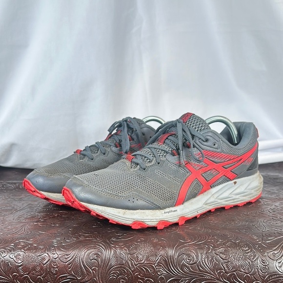 Gray and Red Running Shoes - Picture 1 of 6